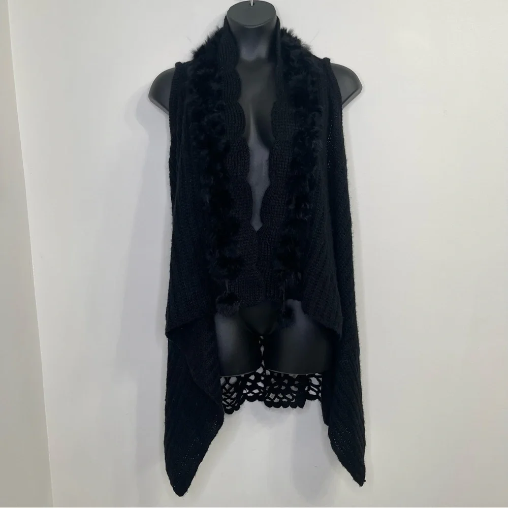 Adore Faux Fur Wool Asymmetrical vest in size Small